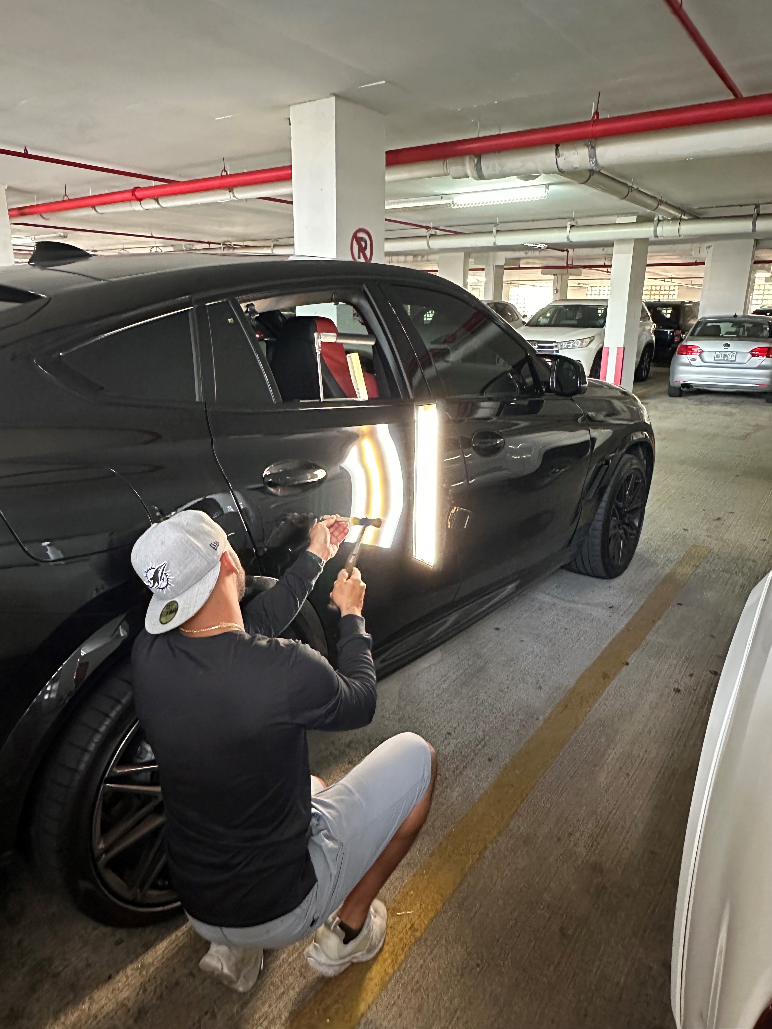 Paintless dent repair panel work, Miami